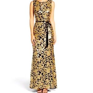 Vince Camuto Size 4 beautiful black and gold sequined. Worn once. EUC